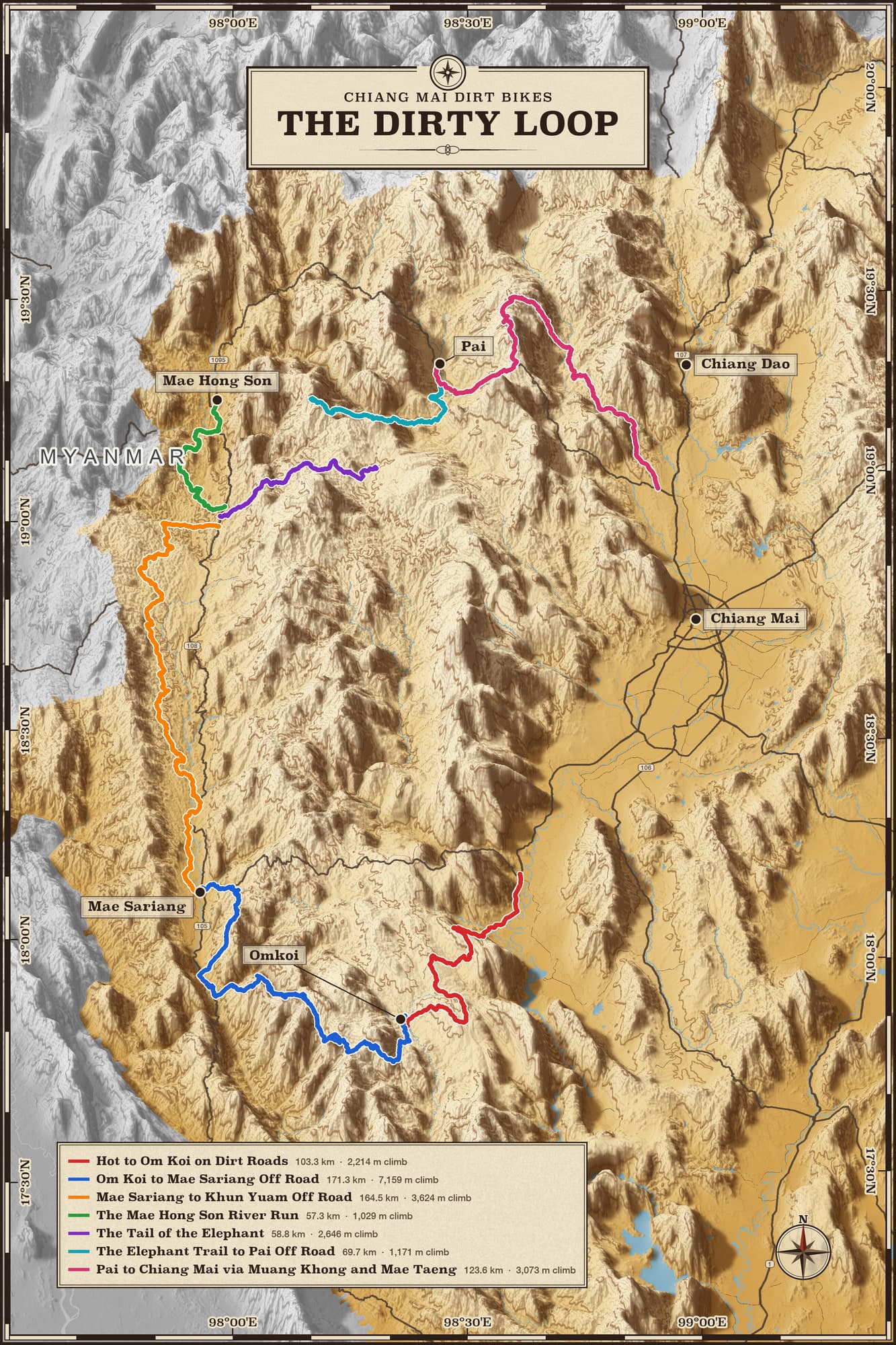 The Dirty Loop printed map