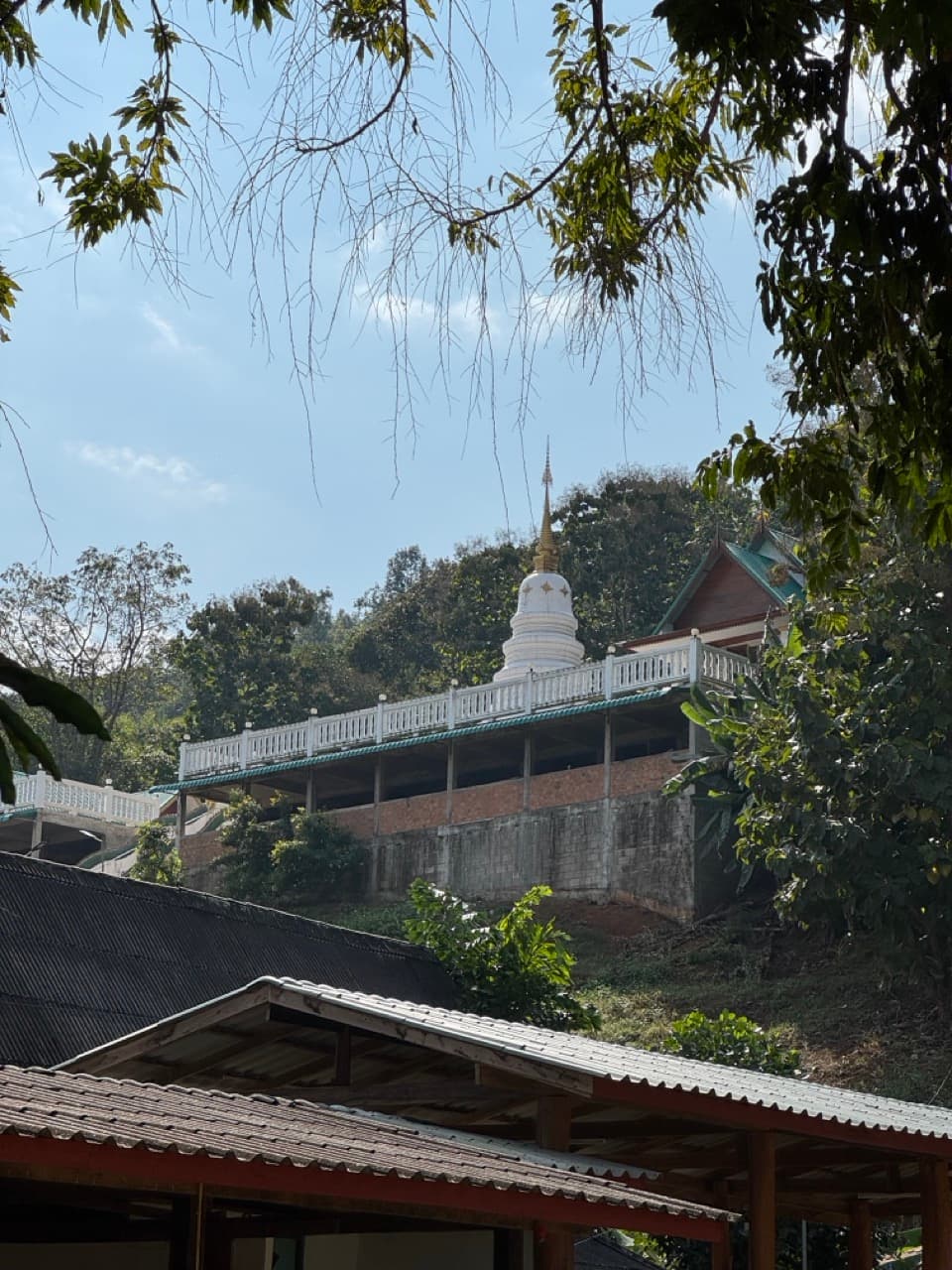 A small hillside chedi catching the sun, somewhere on the south side of Samoeng.