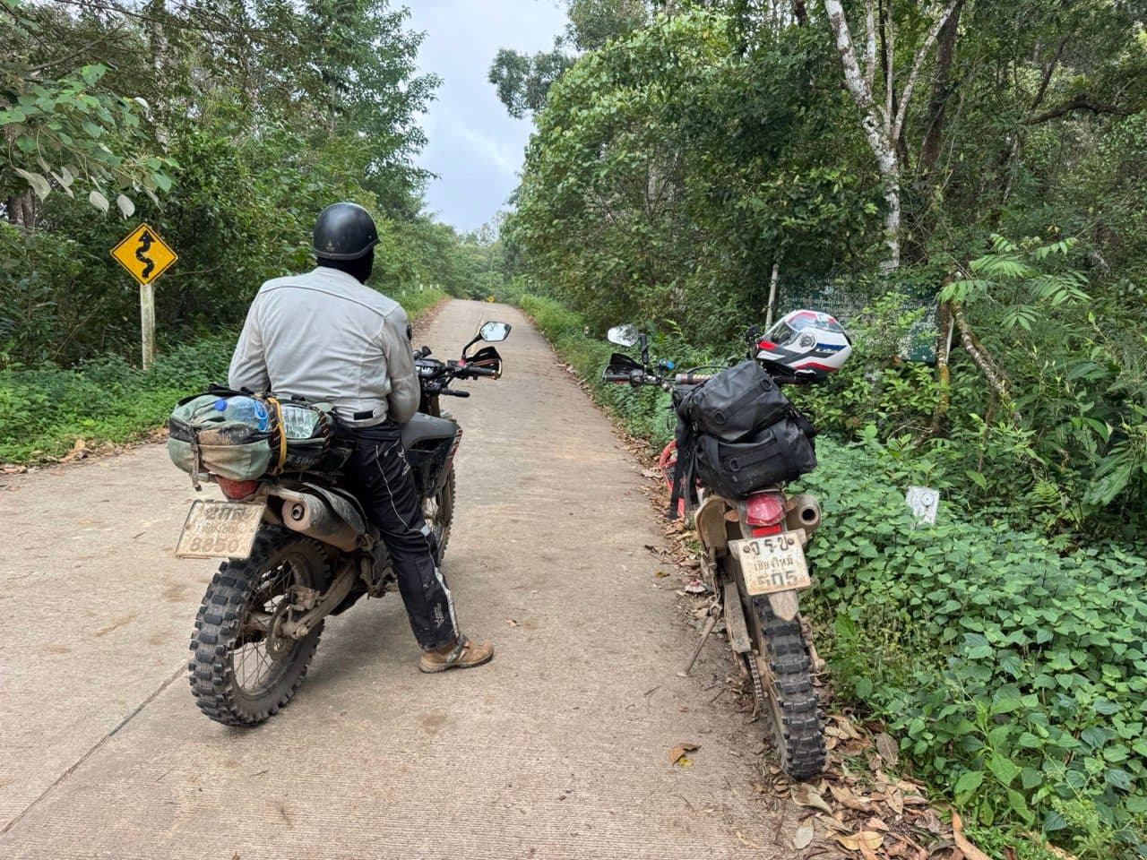 Both bikes at the start of the trail.
